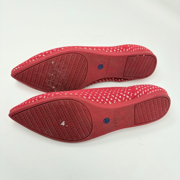 Rothy's Retired Red Apple Honeycomb Point Flats Shoe Size 7.5 - Picture 5 of 8